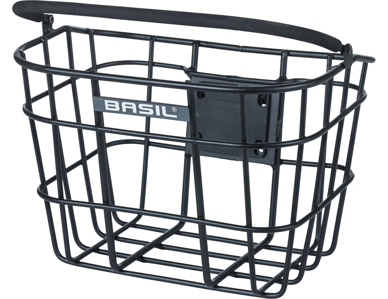 Balfes Bikes Basil Bremen Alu KF Front Basket in Matt Black | Free postage over £30, £10 off first order, price match & 0% finance.