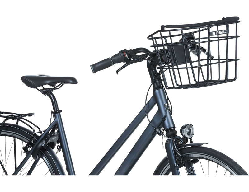Basil Bremen Alu KF Front Basket in Matt Black-2