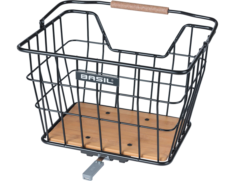 Balfes Bikes Basil Norland Bicycle Basket MIK 23L in Black/Natural Brown | Free postage over £30, £10 off first order, price match & 0% finance.