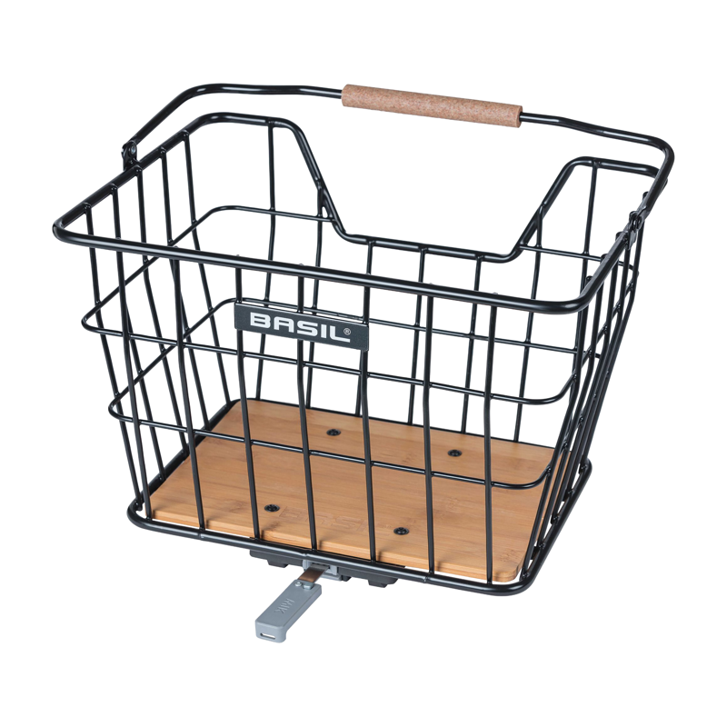 Balfes Bikes Basil Norland Bicycle Basket MIK 23L in Black/Natural Brown | Free postage over £30, £10 off first order, price match & 0% finance.