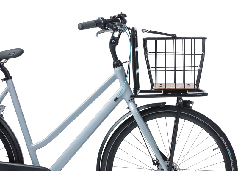 Basil Norland Bicycle Basket MIK 23L in Black/Natural Brown-5