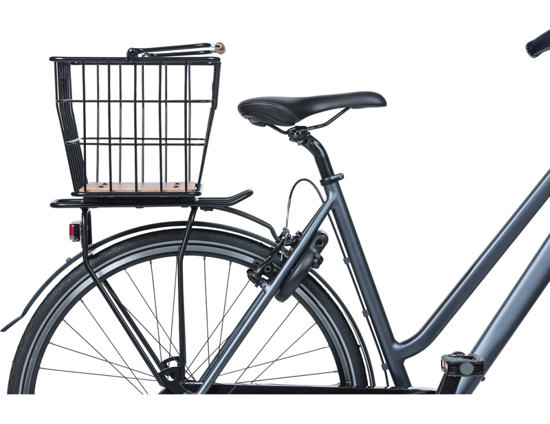 Basil Norland Bicycle Basket MIK 23L in Black/Natural Brown-4