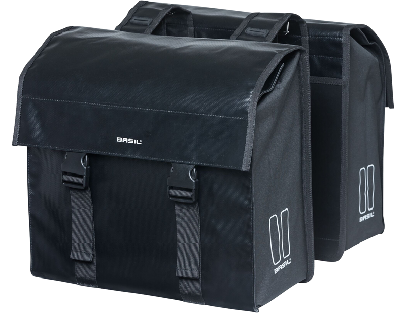 Basil Urban Load Double Bag 48-53L in Black/Black