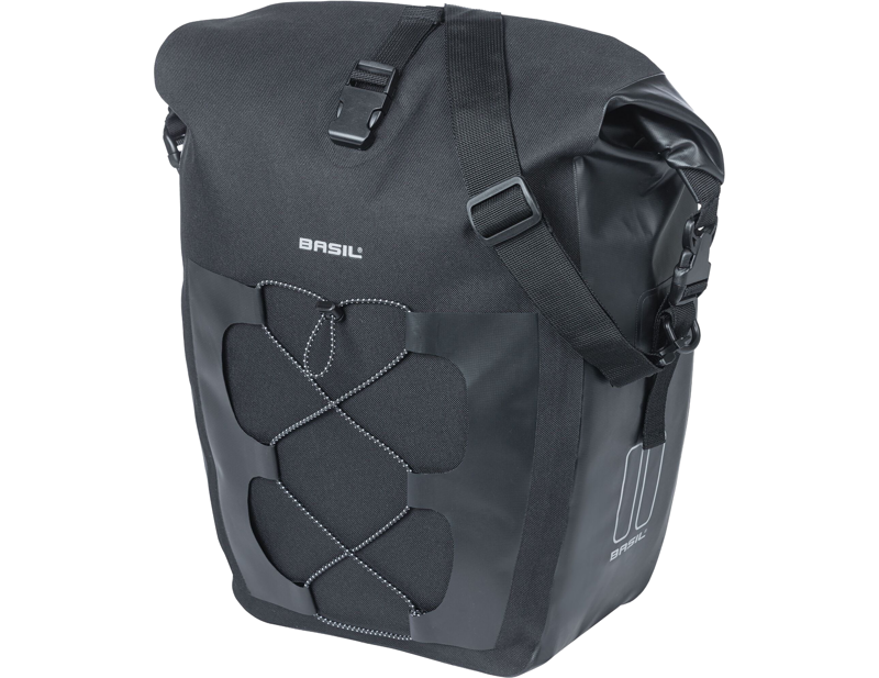 Balfes Bikes Basil Navigator Waterproof Large Single Bag 25-31L in Black | Free postage over £30, £10 off first order, price match & 0% finance.