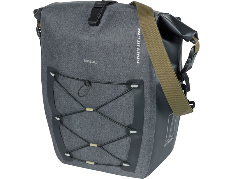 Balfes Bikes Basil Navigator Storm Large Single Pannier Bag 25-31L in Black | Free postage over £30, £10 off first order, price match & 0% finance.