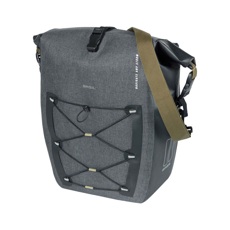 Balfes Bikes Basil Navigator Storm Large Single Pannier Bag 25-31L in Black | Free postage over £30, £10 off first order, price match & 0% finance.