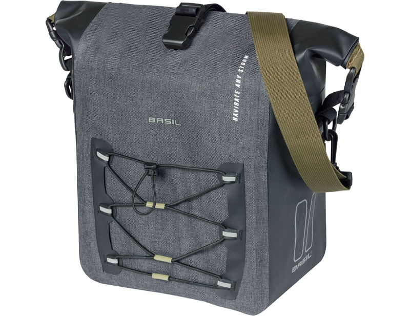 Balfes Bikes Basil Navigator Storm Medium Single Pannier Bag 12-15L in Black | Free postage over £30, £10 off first order, price match & 0% finance.