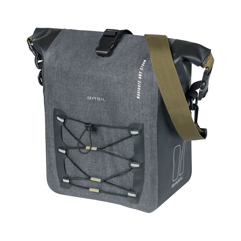Balfes Bikes Basil Navigator Storm Medium Single Pannier Bag 12-15L in Black | Free postage over £30, £10 off first order, price match & 0% finance.