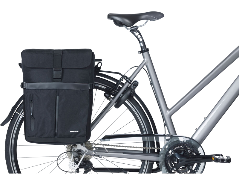 Basil Move Commuter Bicycle Bag MIK Studs 15L in Black-5