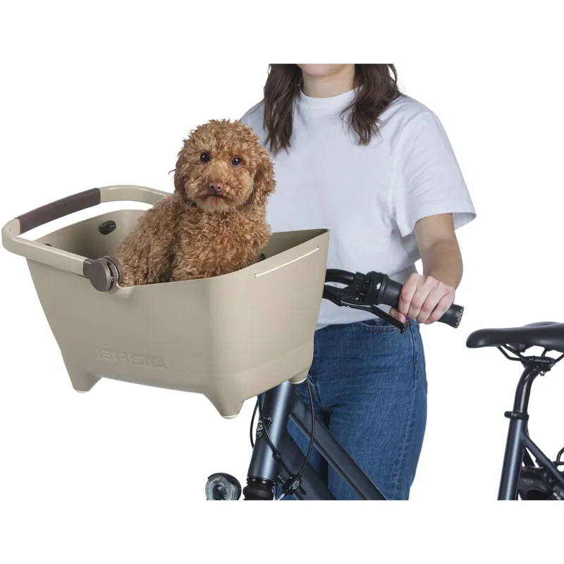 Basil Buddy Dog Bicycle Basket KF 32L in Biscotti Brown-4