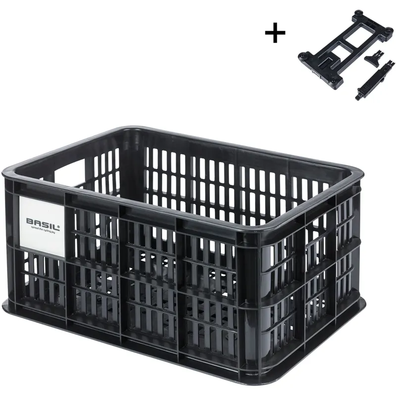 Basil Bicycle Crate MIK Small 17.5L Recycled in Synthetic Black-1