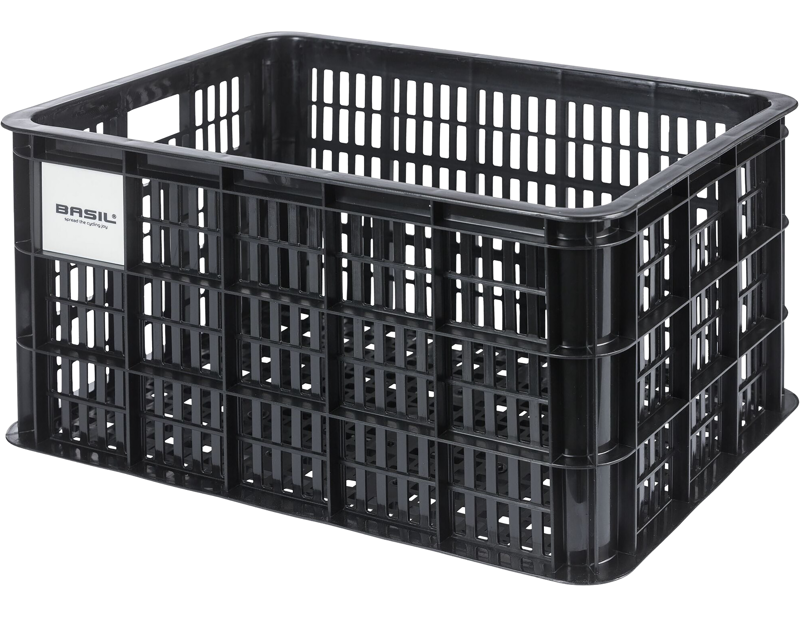 Basil Bicycle Crate MIK L 40L Recycled in Synthetic Black-2