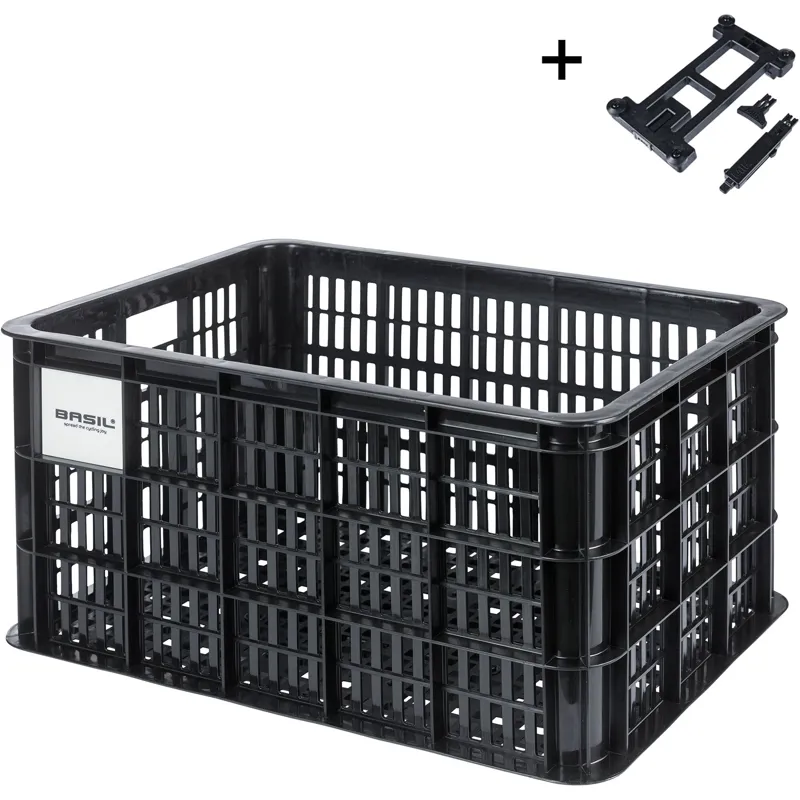 Basil Bicycle Crate MIK L 40L Recycled in Synthetic Black-1