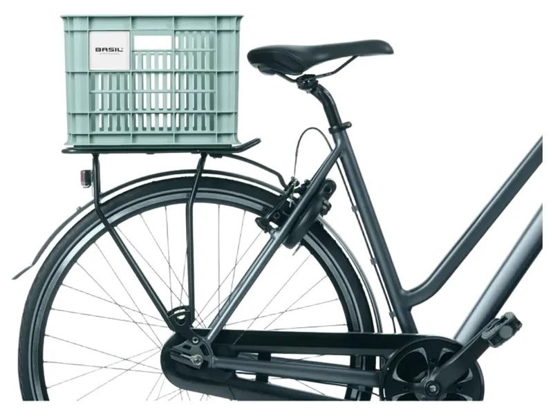 Basil Bicycle Crate Large 40L Recycled Synthetic in Silver Blue-2