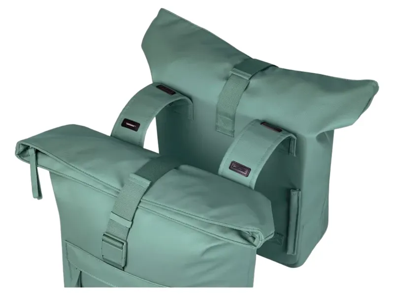 Basil Brooklyn Double Pannier Bag 41L in Silvergreen-3