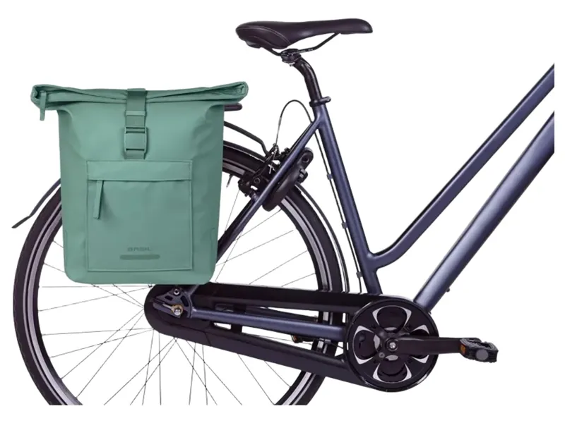 Basil Brooklyn Double Pannier Bag 41L in Silvergreen-5