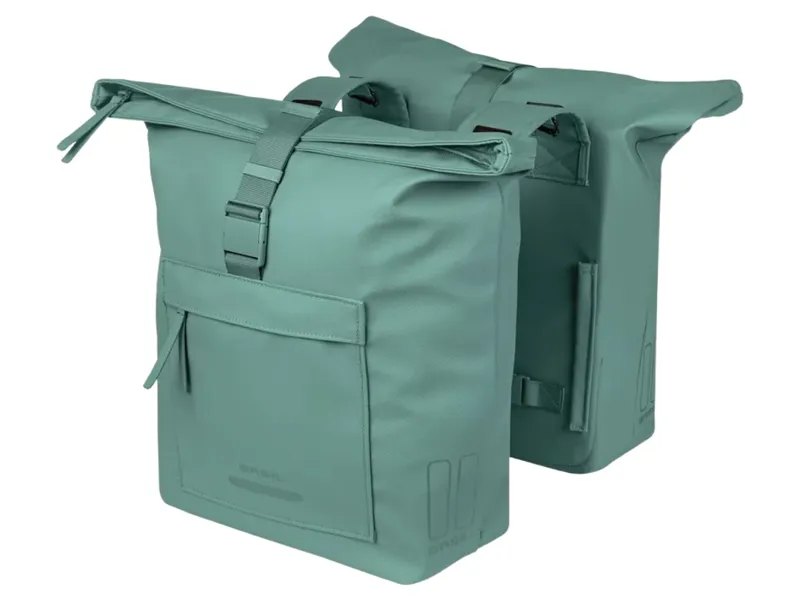 Basil Brooklyn Double Pannier Bag 41L in Silvergreen