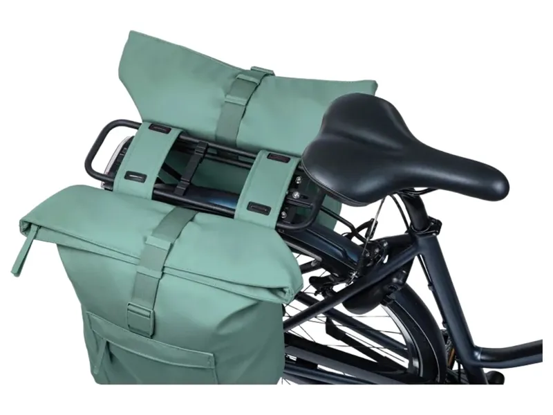 Basil Brooklyn Double Pannier Bag 41L in Silvergreen-4