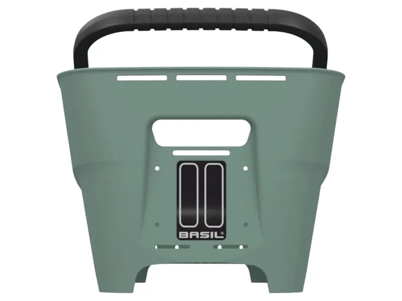 Basil Cento Neo Rear Bicycle Basket in Silvergreen-3
