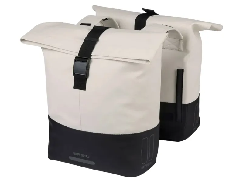 Basil Cove Double Pannier Bag 28-32L in Off-White/Black