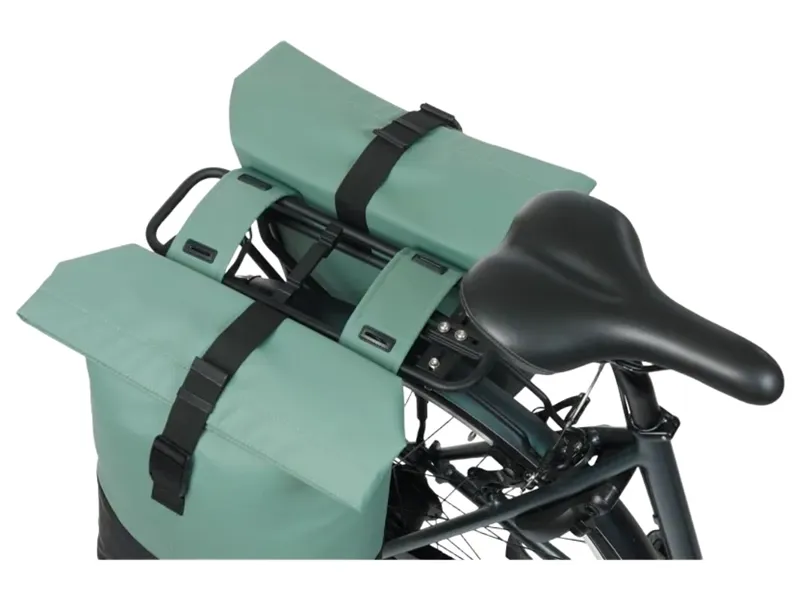 Basil Cove Double Pannier Bag 28-32L in Silvergreen/Black-4