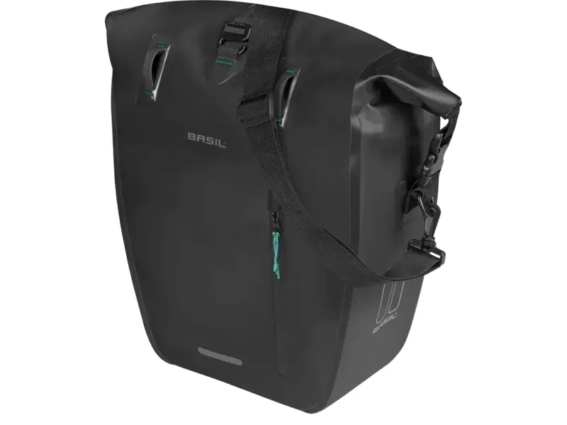 Basil Rivo L Single Bike Bag Tarpaulin MIK Hooks 25-31L in Black