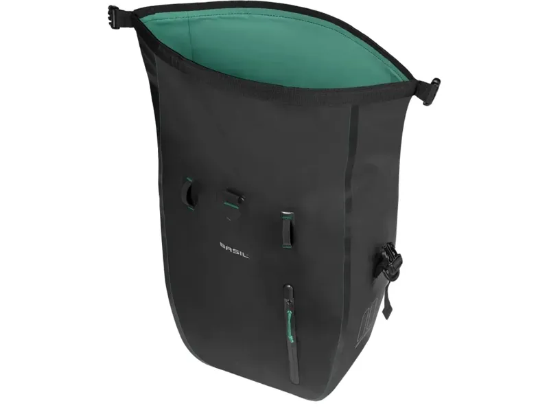 Basil Rivo L Single Bike Bag Tarpaulin MIK Hooks 25-31L in Black-2