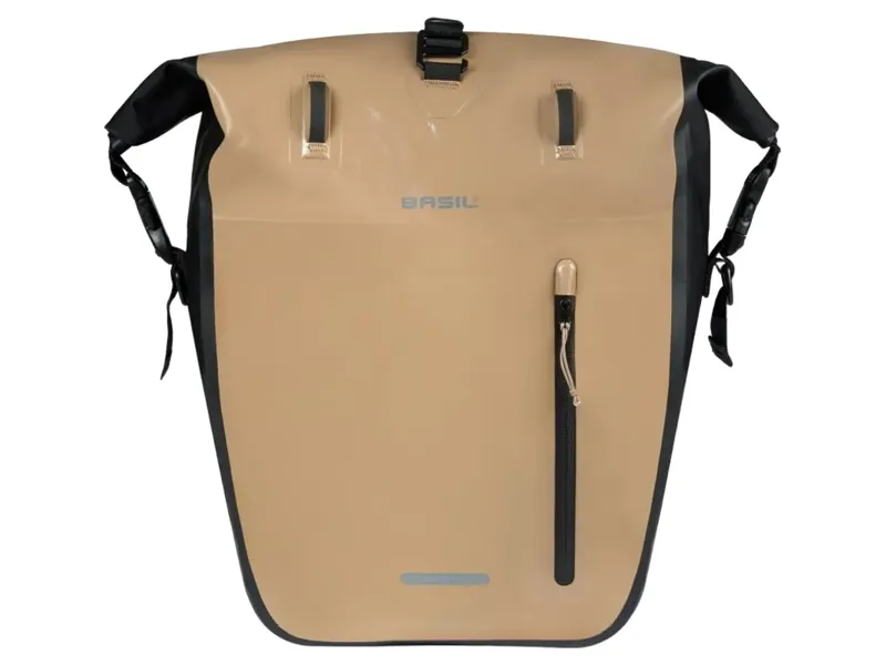 Basil Rivo L Single Bike Bag Tarpaulin MIK Hooks 25-31L in Sand/Black-1