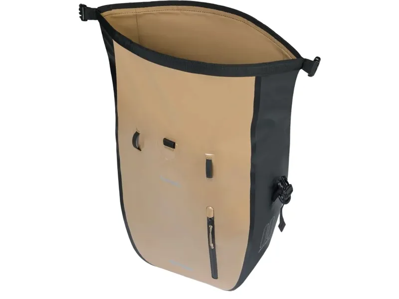 Basil Rivo L Single Bike Bag Tarpaulin MIK Hooks 25-31L in Sand/Black-2
