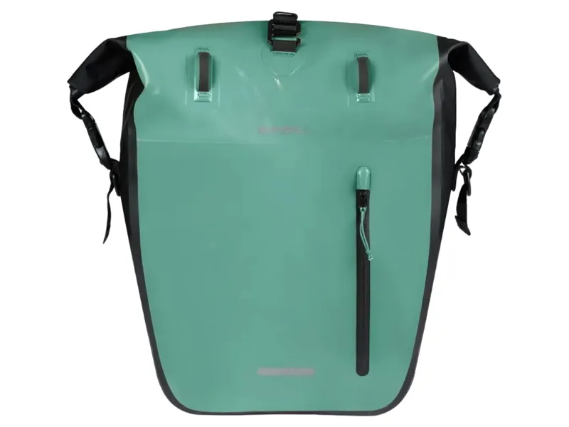 Basil Rivo L Single Bike Bag Tarpaulin MIK Hooks 25-31L in SilverGreen/Black-1