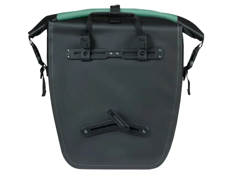 Basil Rivo L Single Bike Bag Tarpaulin MIK Hooks 25-31L in SilverGreen/Black-3