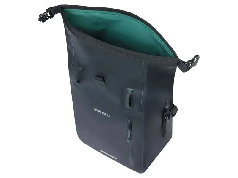 Basil Rivo M Single Bag Tarpaulin MIK Hooks 12-15L in Black-2
