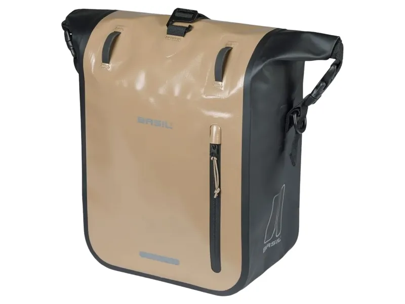 Basil Rivo M Single Bag Tarpaulin MIK Hooks 12-15L in Sand/Black