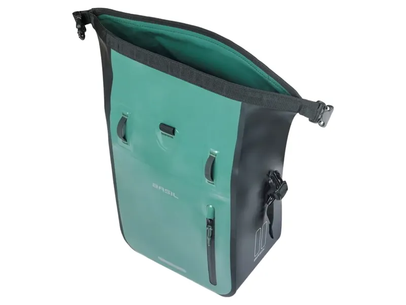 Basil Rivo M Single Bag Tarpaulin MIK Hooks 12-15L in SilverGreen/Black-2