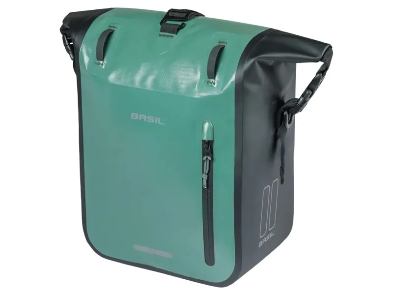 Basil Rivo M Single Bag Tarpaulin MIK Hooks 12-15L in SilverGreen/Black