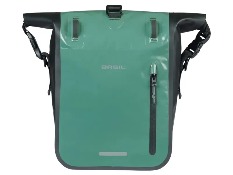 Basil Rivo M Single Bag Tarpaulin MIK Hooks 12-15L in SilverGreen/Black-1