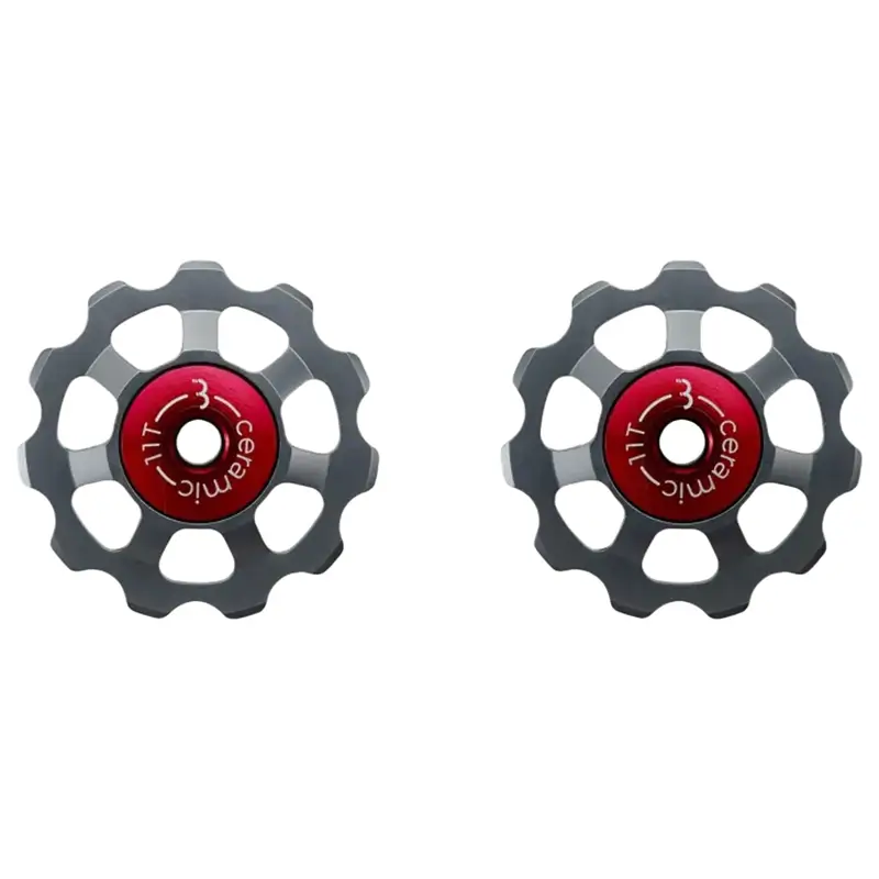 Balfes Bikes Bbb BBB AluBoys 11T Ceramic Jockey Wheels in Red / Silver | Free postage over £30, £10 off first order, price match & 0% finance.