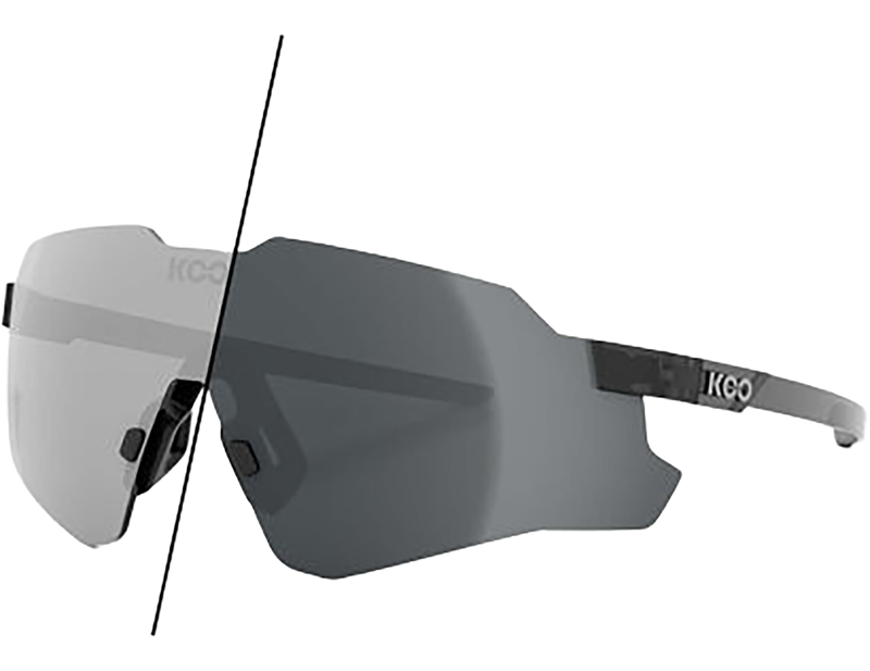 Koo Nebula Sunglasses in Black Glass/Photochromic Graphite Mirror