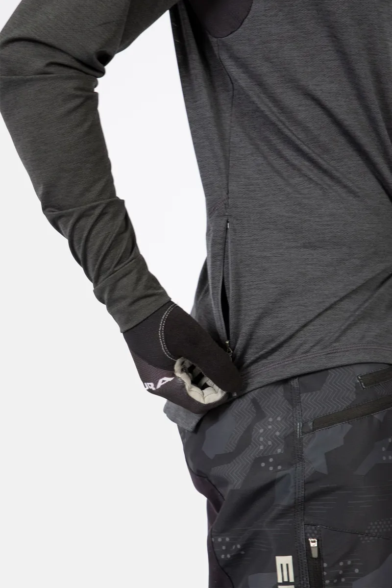 Endura SingleTrack Long Sleeve MTB Jersey in Pewter Grey-4