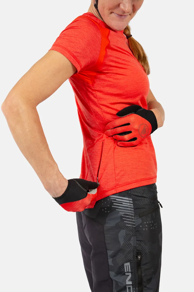 Endura Women's SingleTrack Short Sleeve MTB Jersey in Paprika-2