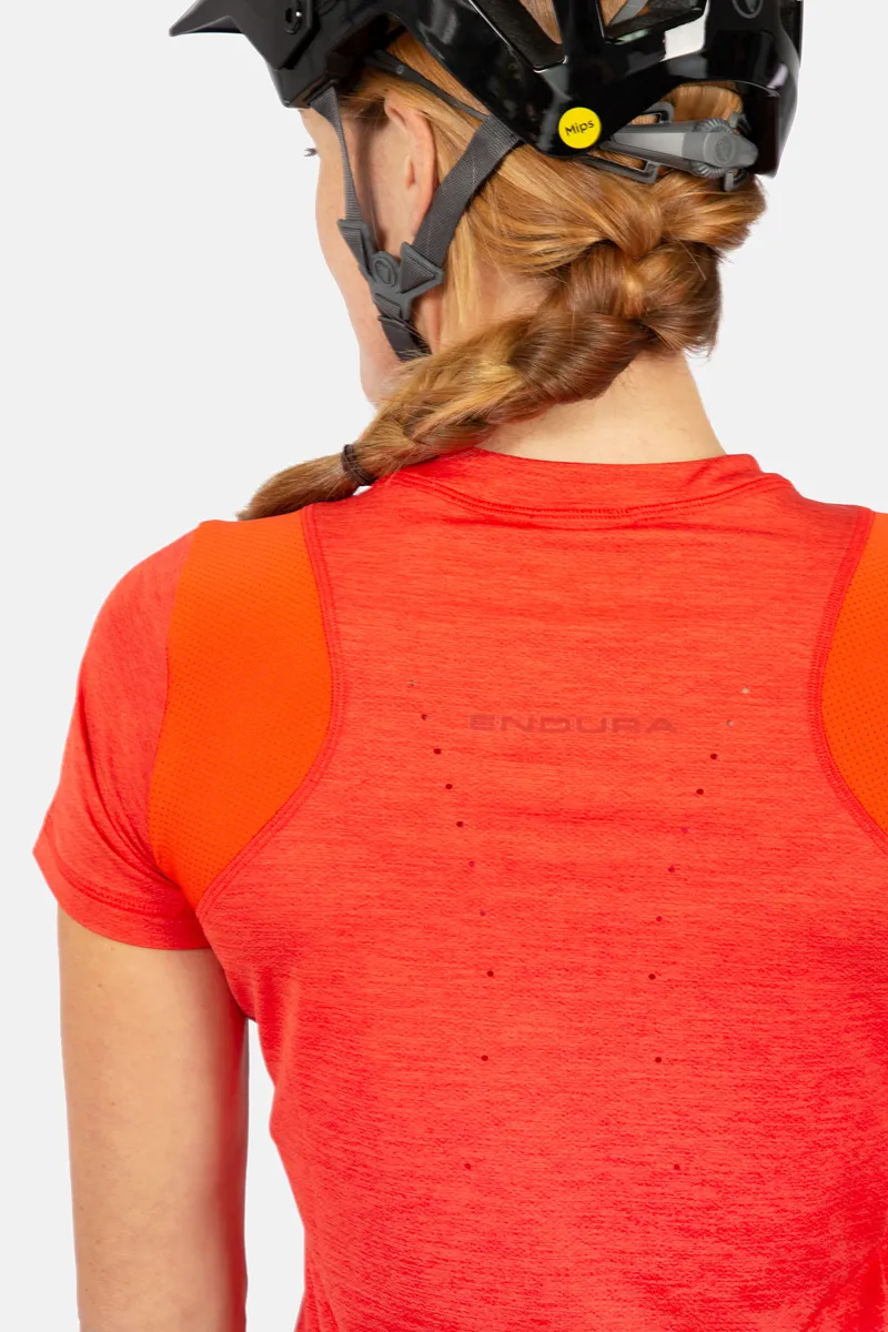Endura Women's SingleTrack Short Sleeve MTB Jersey in Paprika-3
