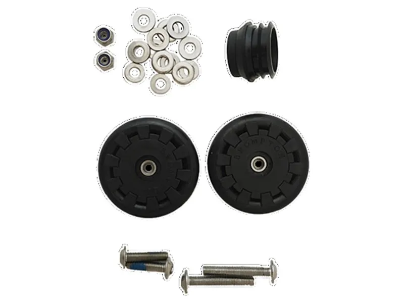Brompton Eazy Wheel rollers with fittings - 6mm holes Pair
