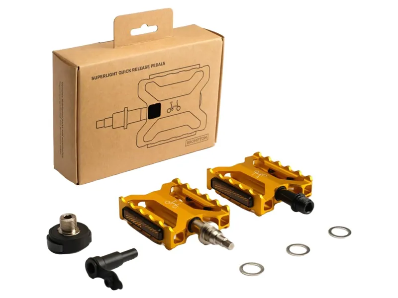 Brompton Superlight Quick Release Pedals in Gold-1