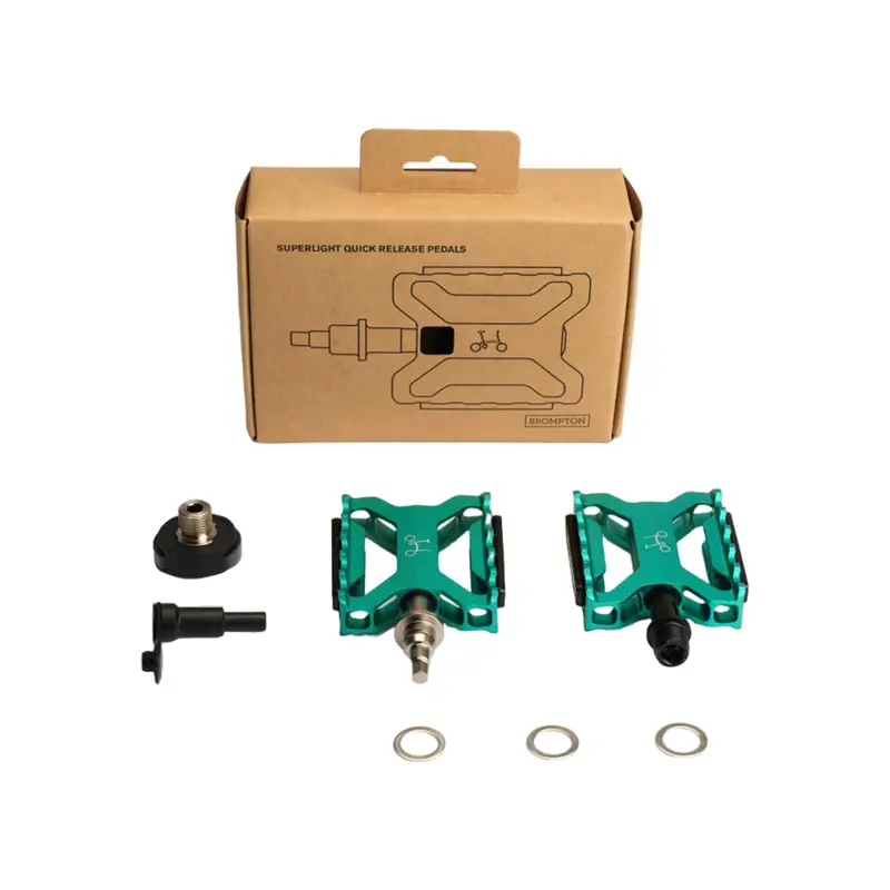 Balfes Bikes Brompton Superlight Quick Release Pedals in Green | Free postage over £30, £10 off first order, price match & 0% finance.