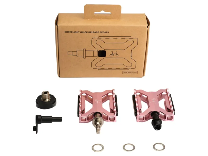 Brompton Superlight Quick Release Pedals in Pink