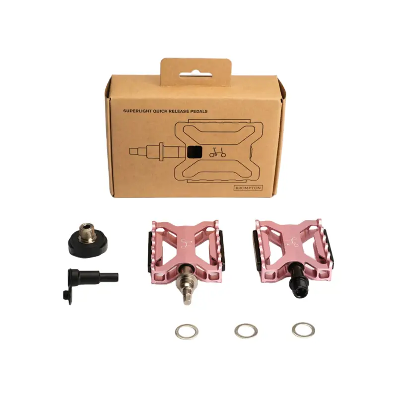 Balfes Bikes Brompton Superlight Quick Release Pedals in Pink | Free postage over £30, £10 off first order, price match & 0% finance.