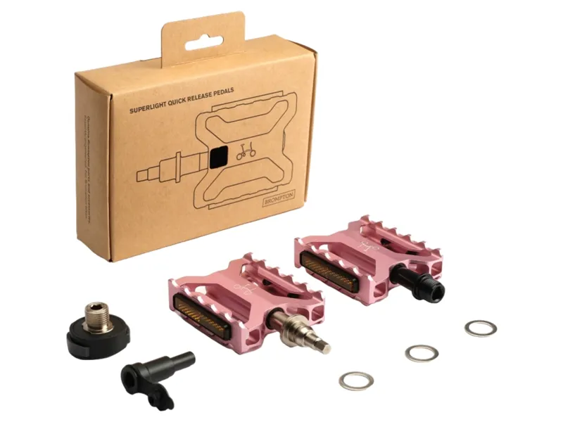 Brompton Superlight Quick Release Pedals in Pink-1