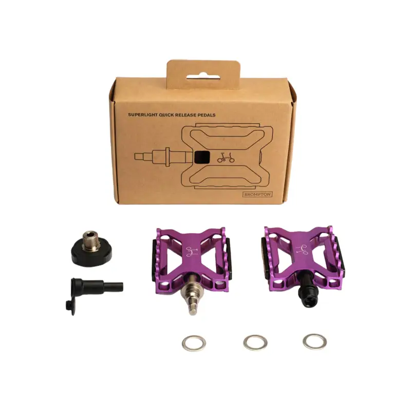 Balfes Bikes Brompton Superlight Quick Release Pedals in Purple | Free postage over £30, £10 off first order, price match & 0% finance.