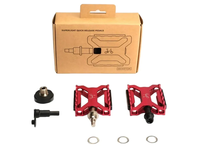 Brompton Superlight Quick Release Pedals in Red