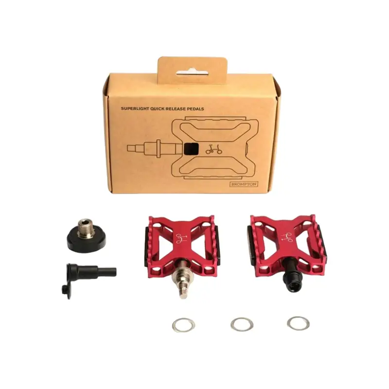 Balfes Bikes Brompton Superlight Quick Release Pedals in Red | Free postage over £30, £10 off first order, price match & 0% finance.